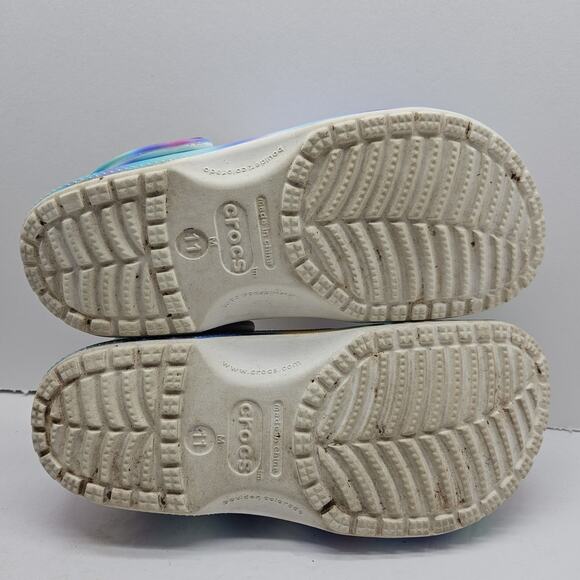 CROCS Mens US Size 11 Classic Tie Dye Clogs #207556 Water Friendly Solar Rainbow - Picture 7 of 8